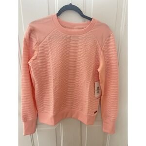 Nine West Active Quilted Sweatshirt Women's Small Peach NWT Long Sleeve